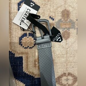 New w/tags, Men's Gray Leather Travis Mathew Cuater Golf Belt, size 34.